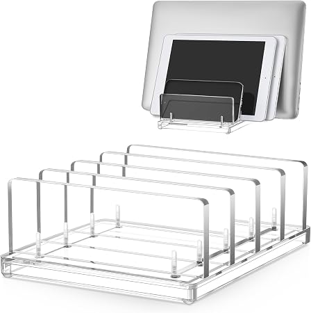 Chunful 4 Slot Adjustable Vertical Laptop Stand for Desk