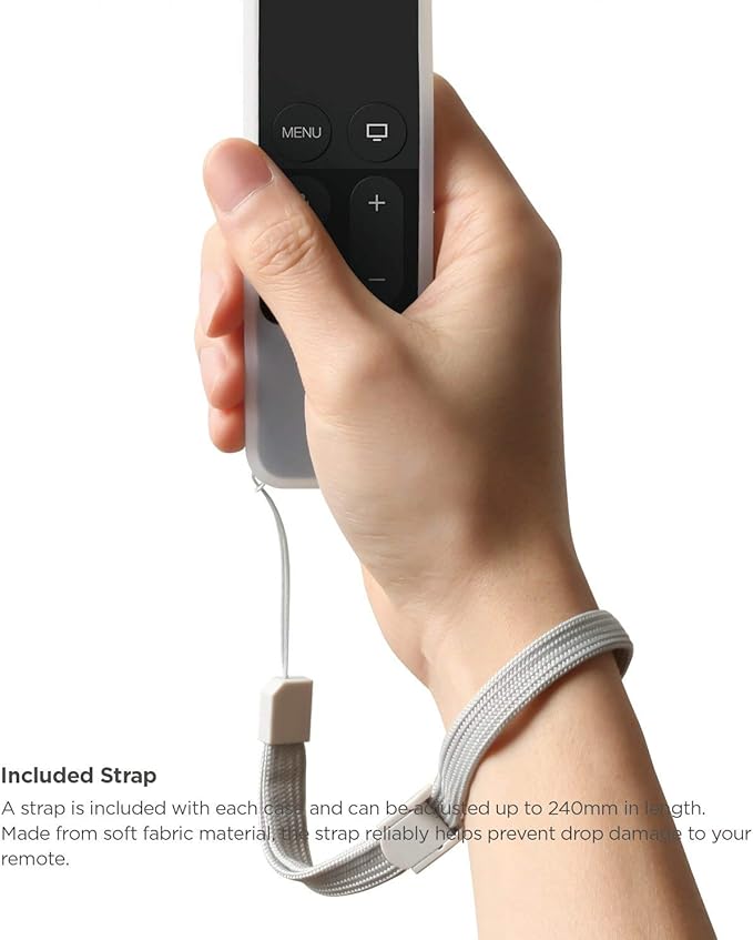 elago R1 Intelli Case [Clear White]-[Magnet Technology][Anti-Slip][Lanyard Included][Heavy Shock Absorption] Compatible with Apple TV Siri Remote 1st Generation