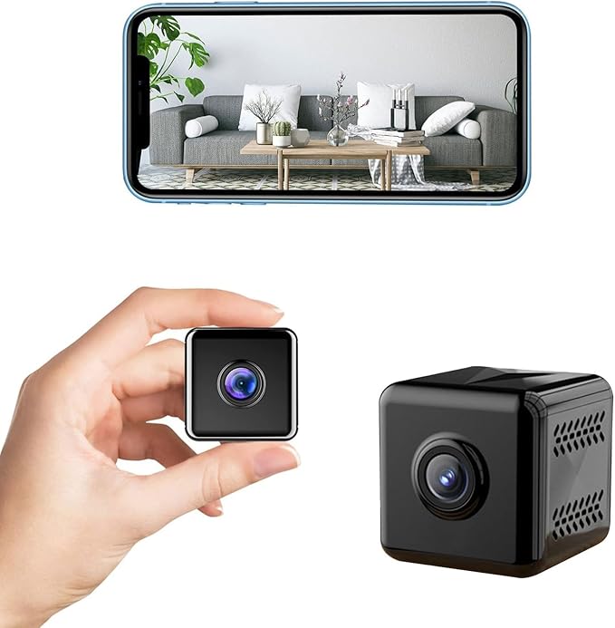 Mini Camera WiFi, Mini Camera, 1080P HD Nanny Cam Night Vision Indoor Outdoor IP Camera for Baby/Pet, Remote Viewing for Home Security with iOS,Android Phone APP