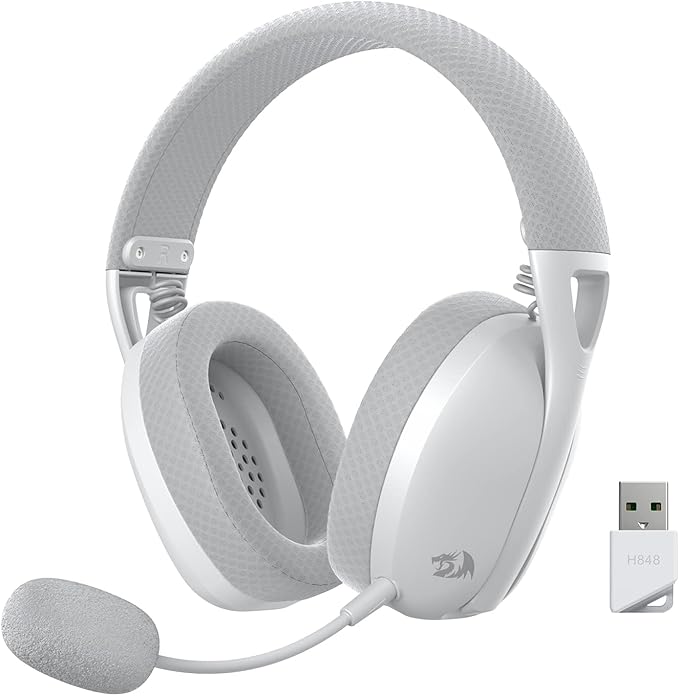 Redragon H848 BT Wireless Gaming Headset - Lightweight - 7.1 Surround Sound - 40MM Drivers - Detachable Microphone - Multi Platforms for PC, PS5/4/3, Switch, Mobile