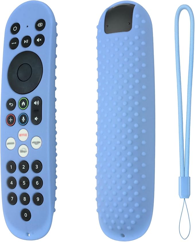 Hi Color Silicone Cover for Xumo Stream Box Remote PR3 Released 2025 Xumo Stream Box Spectrum Tv Remote Case Cover with Lanyard (Glow Blue)