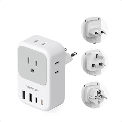 TESSAN All European UK Travel Plug Adapter Kit, PD 20W