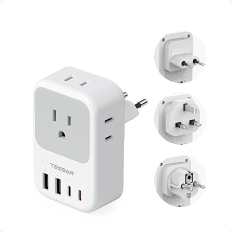 TESSAN All European UK Travel Plug Adapter Kit, PD 20W