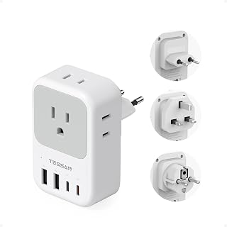 TESSAN All European UK Travel Plug Adapter Kit, PD 20W - Image 1