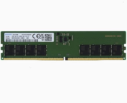 Sam Original 16GB (1x16GB) DDR5 5600MHz (or 4800MHz PC5-38400) High-Performance Gaming RAM PC5-44800 UDIMM Unbuffered Non-ECC 1Rx16 CL46 1.1v Power User Desktop PC Memory Upgrade M323R2GA3DB0-CWM