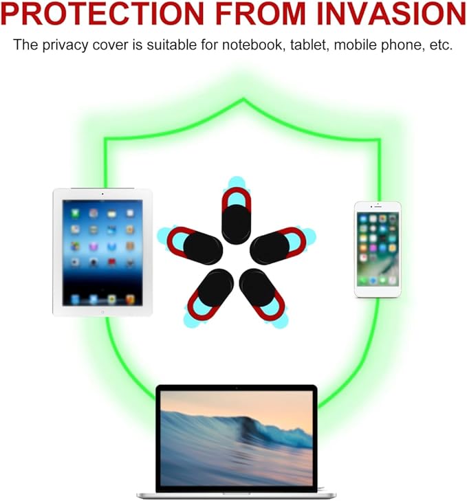 Mobestech Webcam Cover Privacy Protector for Laptop Phone Tablet Multi-Functional Slim Camera Cover Slide Sticker Compact and Lightweight