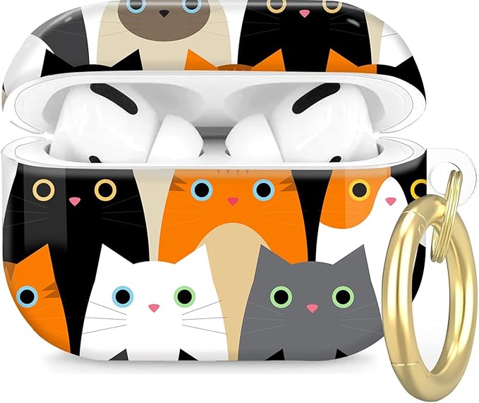 Compatible with Airpod Pro 2nd/1st Generation,Full Protection Cover for Women,Accessories Hard Case Portable & Shockproof for Airpod Pro 2nd Charging Case 2023/2022/2019(Cute Cat)