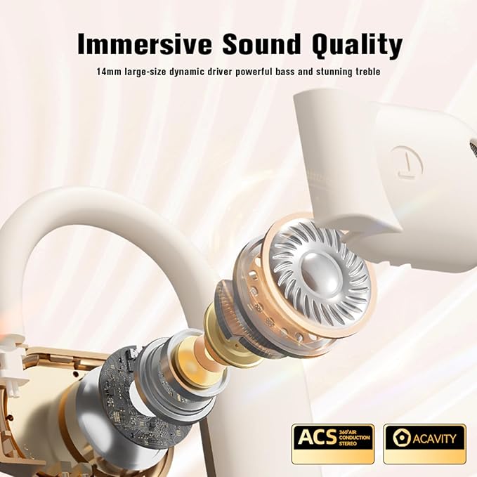 Open Ear Out of Ear Headphones Outside Ear Wireless Ows Hanging Earphones 5.4 Bluetooth Earless Headphones Bone Air Conduction Earbuds Open Ear Hanging Bluetooth Headset Over The Ear Open Ear Buds