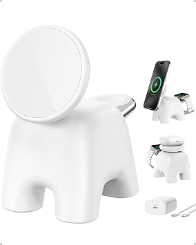 Magnetic Wireless Charging Station, Charger Stand for iPhone Apple Watch