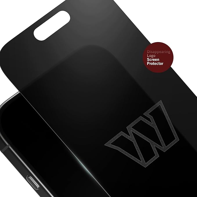 NFL Washington Commanders Privacy Screen Protector for iPhone 16 Pro with Disappearing Logo - Scratch-Resistant and Easy-to-Install Screen Protectors (Includes Installation Tray)