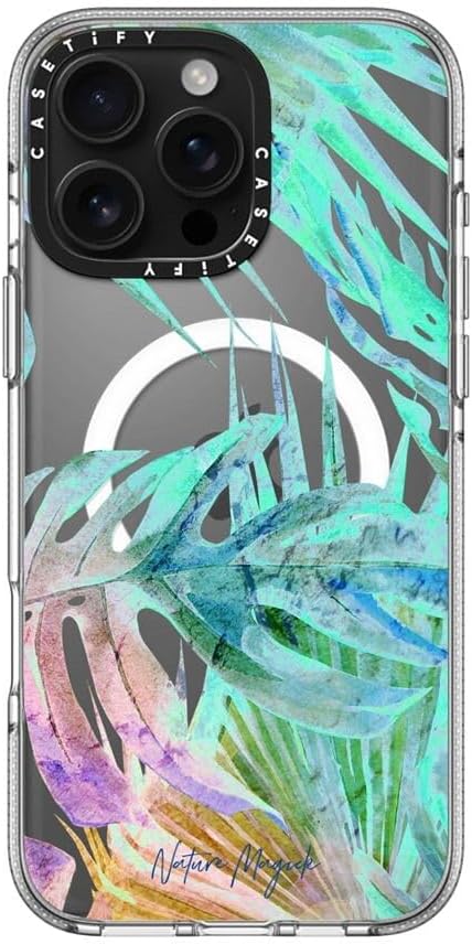 CASETiFY Clear iPhone 16 Pro Max Case [Not Yellowing / 6.6 ft. 3X Military Grade Drop Protection/Compatible with Magsafe] - Neon Island - Clear