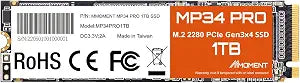 MMOMENT MP34 PRO 1TB PCIe 3.0 NVMe M.2 2280 SSD with DRAM, 3500MB/s