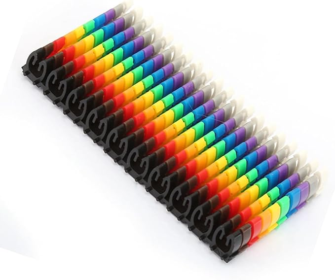 Clip-on String Wire Marking Boxed Plastic Digital Number Wire Label Tube Set Colorful Cable Marker (100PCS KCM-2.5MM)