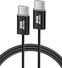 （Black,3.3FT USB C Cable Thin,USB5 80Gbps Data Cable Compatible with Thunderbolt 5/4/3,Slim Connector,100W Fast Charging,16K/8K/4K HD Video Cord for Monitor,MacBook,iPhone 17/16,Docking. - Image 1