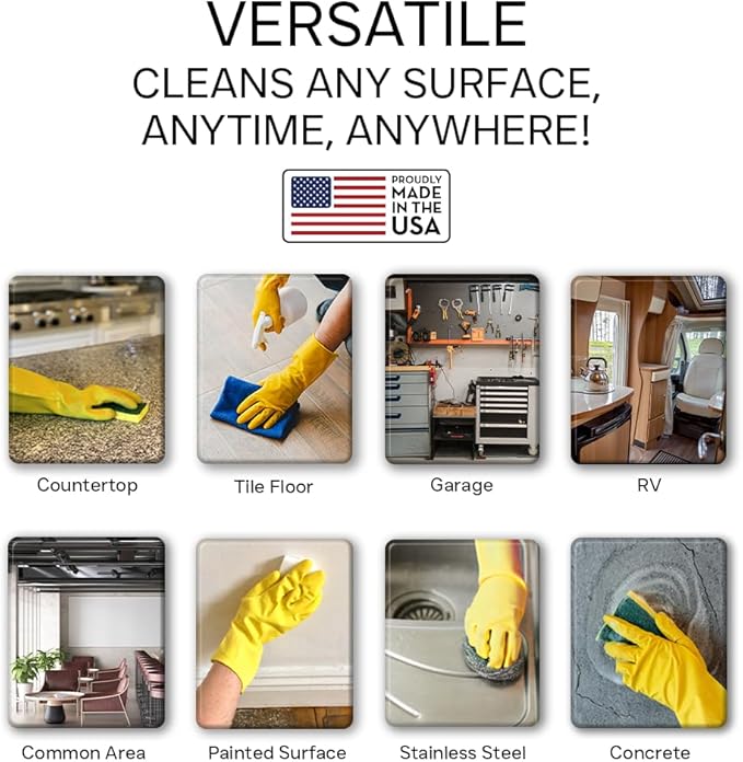 Industrial-Strength All-Purpose Cleaning Spray, Heavy-Duty Cleaner ideal for Kitchen & Home, Multi-Surface Deep Cleaner, Made in the USA, Citrus Scent, 32oz (1 Bottle)