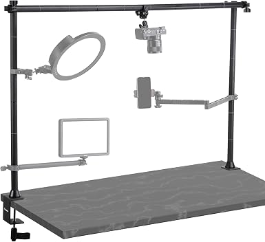 JUSMO LS15 Pro Camera Desk Mount, Aluminum Overhead Camera Mount Rig