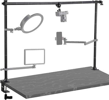 JUSMO LS15 Pro Camera Desk Mount, Aluminum Overhead Camera Mount Rig