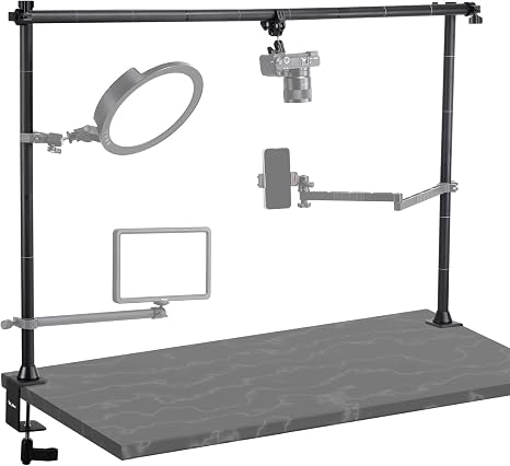 JUSMO LS15 Pro Camera Desk Mount, Aluminum Overhead Camera Mount Rig