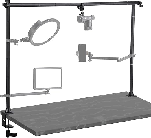 JUSMO LS15 Pro Camera Desk Mount, Aluminum Overhead Camera Mount Rig