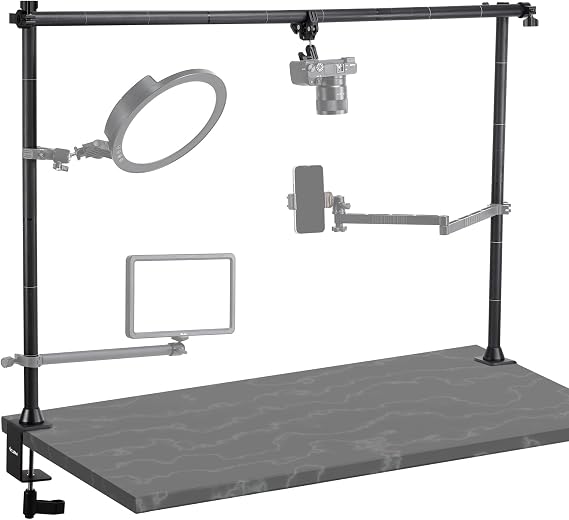 JUSMO LS15 Pro Camera Desk Mount, Aluminum Overhead Camera Mount Rig