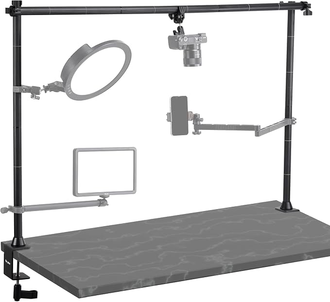 JUSMO LS15 Pro Camera Desk Mount, Aluminum Overhead Camera Mount Rig