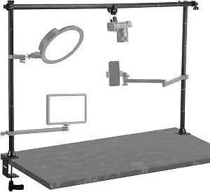 JUSMO LS15 Pro Camera Desk Mount, Aluminum Overhead Camera Mount Rig