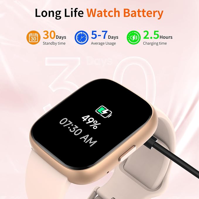 2026 Upgraded Smart Watch with Voice Assistant【1.83" HD Touchscreen】【BT5.3 Call, 100+ Sports Modes & IP68 Waterproof】 Fitness Tracker 24/7 Heart & Sleep Monitor for Android iOS Men Women