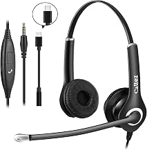 Callez Computer Headset, 3.5mm Cell Phone Headset with Mic Noise Cancelling - Image 1