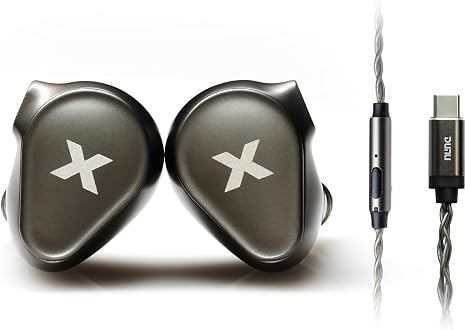 HiFiGo DUNU Titan X 10mm DLC Dynamic Driver in-Ear Monitor, HiFi Wired Gaming Earbuds with OCC Silver-Plated Cables, IEM for Stage Performance/Gaming/Music Production (Type C with Mic)