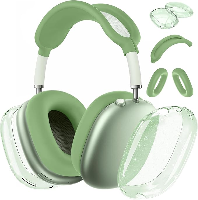 for AirPods Max case Cover,Anti-Scratch Ear Pad Case Cover/Ear Cups Cover/Headband Cover for AirPods Max. Clear Soft TPU and Silicone,Skin Scratch Proof.