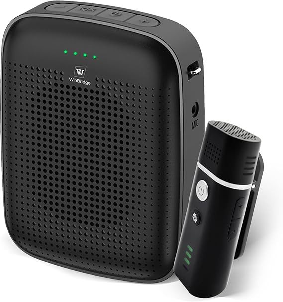 Voice Amplifier with Wireless Lapel Microphone for Teachers
