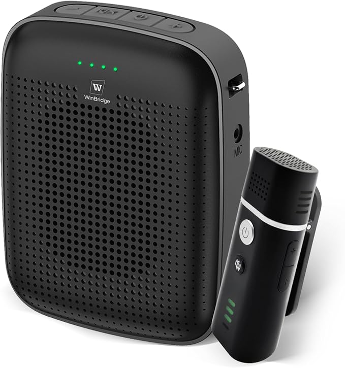 Voice Amplifier with Wireless Lapel Microphone for Teachers