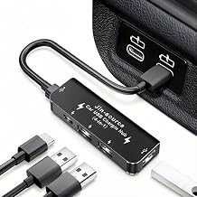 Car Accessories 4-in-1 Car USB Hub Equipped with a Data Interface and Multiple Type-C/USB-A Fast Charging interfaces，USB Hub for iPhone,iPad,Samsung Galaxy,USB Flash Drive，Android（Black） - Image 1