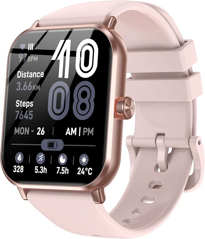 Smart Watches for Men Women, 1.83" HD Touchsreen, Bluetooth Calling, 5 ATM Water-Resistance, 130+ Sports Modes, Health, Fitness & Sleep Tracker, Timer, Pedometer, Fitness Watch for Android/iOS, Pink