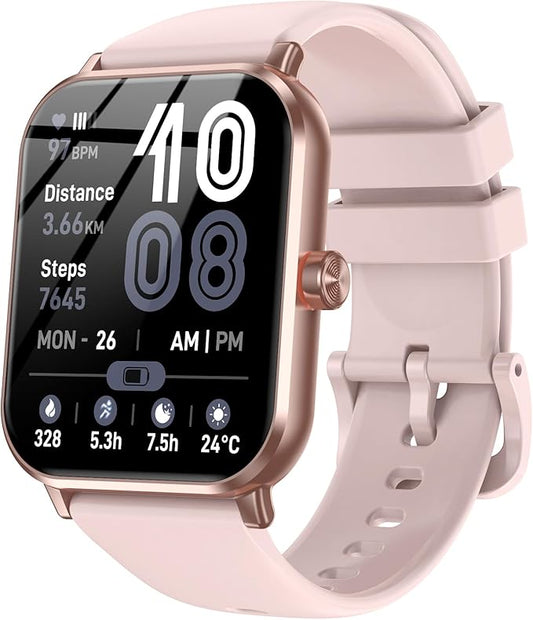Smart Watches for Men Women, 1.83" HD Touchsreen, Bluetooth Calling, 5 ATM Water-Resistance, 130+ Sports Modes, Health, Fitness & Sleep Tracker, Timer, Pedometer, Fitness Watch for Android/iOS, Pink