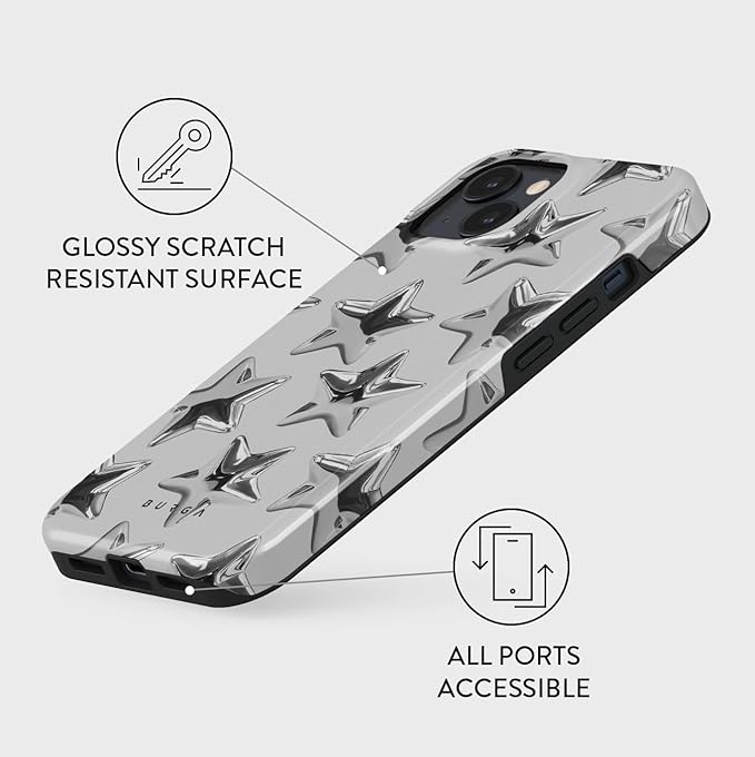BURGA Phone Case for iPhone 15 - Cute, Trendy, Aesthetic, Pattern Phone Cover, Hard Shell Protection - fits Apple iPhone 15 Case for Women and Men