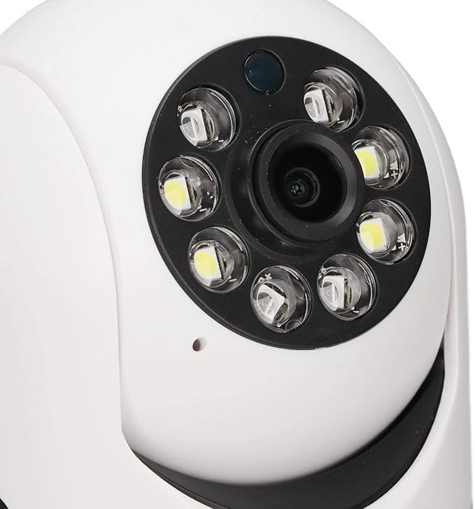ASHATA E27 Light Bulb Security Camera, 2MP HD Smart Light Socket Dome Cameras, Motion Detection, 2 Way Audio, Works for Home/for Android/for iOS (Dual