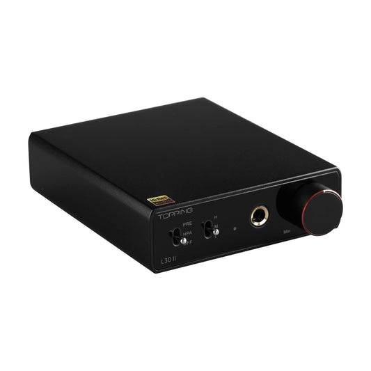 TOPPING L30II NFCA Linear Headphone Amp - 6.35mm Jack 3.5mm Adaptor RCA Input and Output 37Vpp high Output Voltage Mini HiFi Amp Audio Hi-Res Preamplifier (Black)