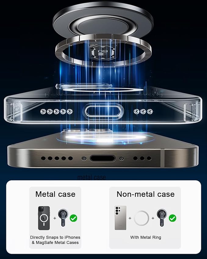for MagSafe Phone Grip Stand, Strong Magnetic Finger Ring Holder Magnet, Fidget Toy Design, Desk Holder for Mag&Safe and Smartphone, Foldable Adjustable Kickstand