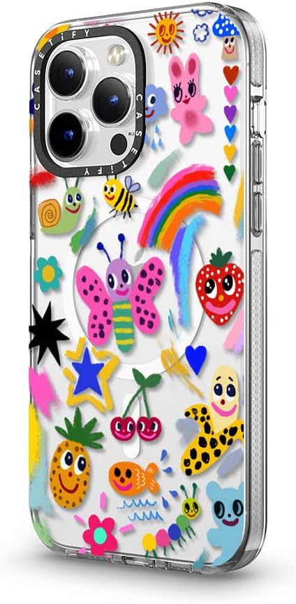 CASETiFY Clear iPhone 14 Pro Max Case [Not Yellowing / 6.6 ft. 3X Military Grade Drop Protection/Magsafe] - Good Vibes - Clear