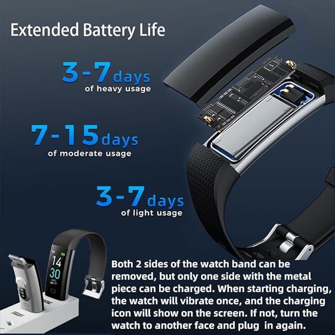 Fitness Tracker with Heart Rate Monitor/Step Counter/Calories, Activity Tracker Smart Watch Slim Smart Bracelet Sleep Monitor, IP68 Waterproof, Pedometer Health Tracker for Man Women