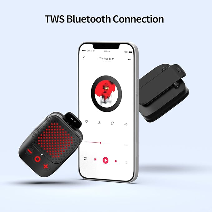 Wearable Bluetooth Speaker, Clip-On Mini Portable Speakers All Day Playtime,IPX5 Waterproof, Built-in Mic for Hands-Free Music/Calls Bluetooth Speaker/Outdoor Sports/Indoor Fitness/Golf