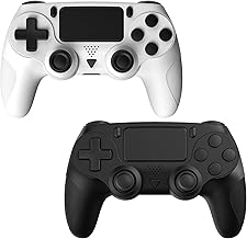 Huniquedec 2 Pack Wireless Controller for PS4/Pro/Slim/PC with Non-Slip Grip and Dual Vibration, Ergonomic Grip,USB-C Cable, Compatible with playstation 4 (Black and White) - Image 1