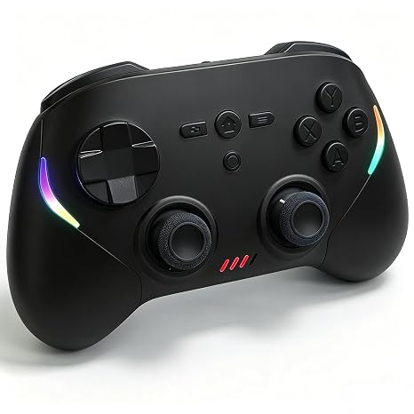 Wireless Gaming Controller for Android/iPhone/iPad/iOS/Tablet/Windows PC/Switch 2, Bluetooth Mobile Phone Gamepad with Hall Joysticks/Hall Triggers/RGB Lights/Vibration/Six-Axis Gyro/Xbox Cloud Game