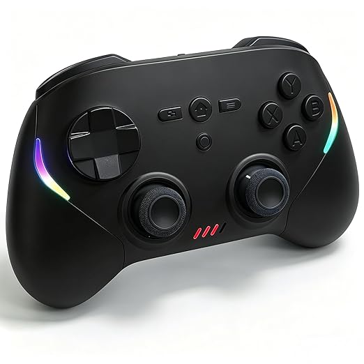 Wireless Gaming Controller for Android/iPhone/iPad/iOS/Tablet/Windows PC/Switch 2, Bluetooth Mobile Phone Gamepad with Hall Joysticks/Hall Triggers/RGB Lights/Vibration/Six-Axis Gyro/Xbox Cloud Game