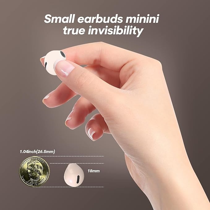 Invisible Tiny Wireless Earbuds Bluetooth Mini Smallest Wireless Earbuds for Side Sleepers Noise Cancelling Invisible Ear Buds for Sleeping Comfort Mini Sleep Hidden Headphones for Work Black