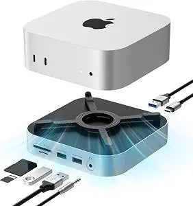 NOVOO Mac mini M4, M6, M5 Pro Dock & Stand with 8TB NVMe SSD Enclosure - Image 1