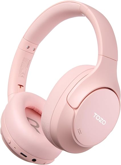 TOZO HT3 Hybrid Noise Cancelling Wireless Headphones, 90H Over Ear Headset