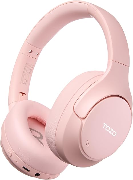 TOZO HT3 Hybrid Noise Cancelling Wireless Headphones, 90H Over Ear Headset