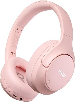 TOZO HT3 Hybrid Noise Cancelling Wireless Headphones, 90H Over Ear Headset